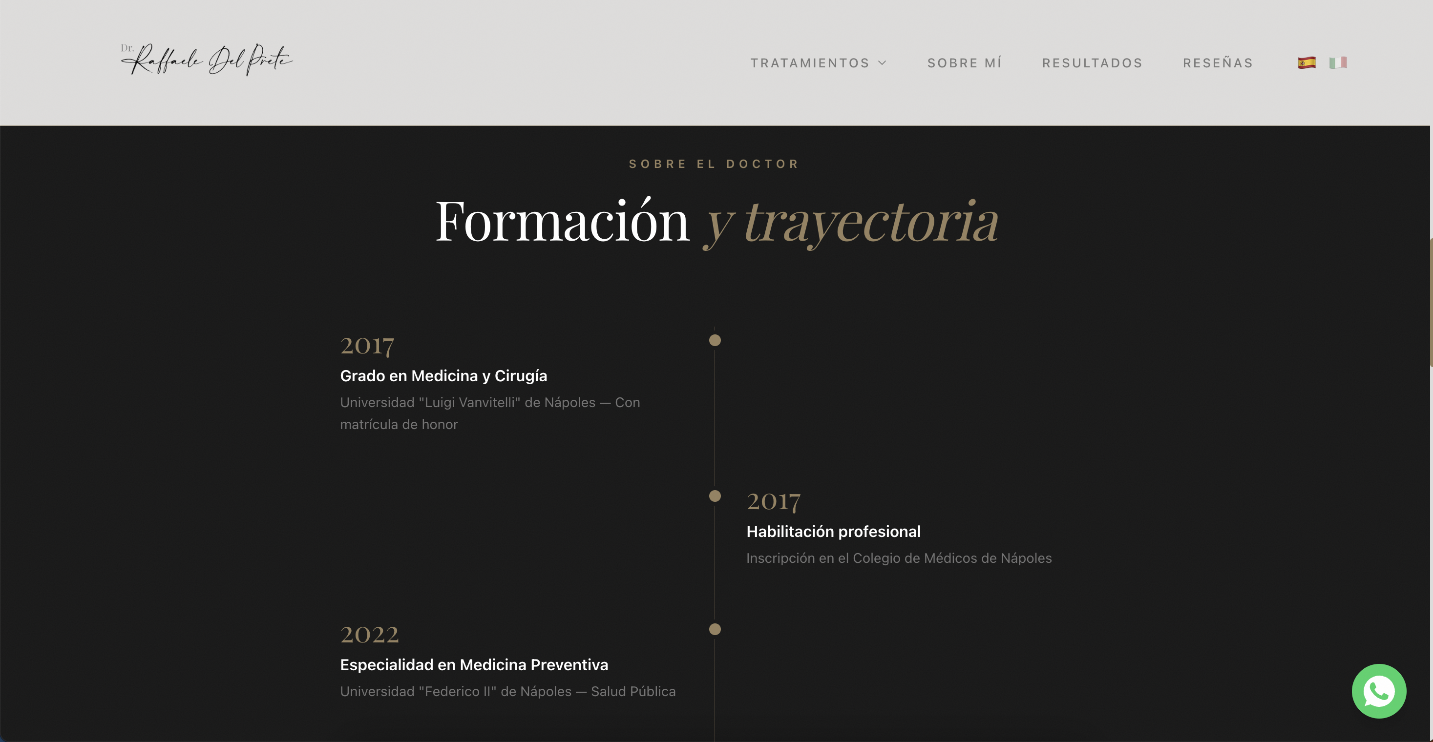 Dr. Del Prete — trayectoria